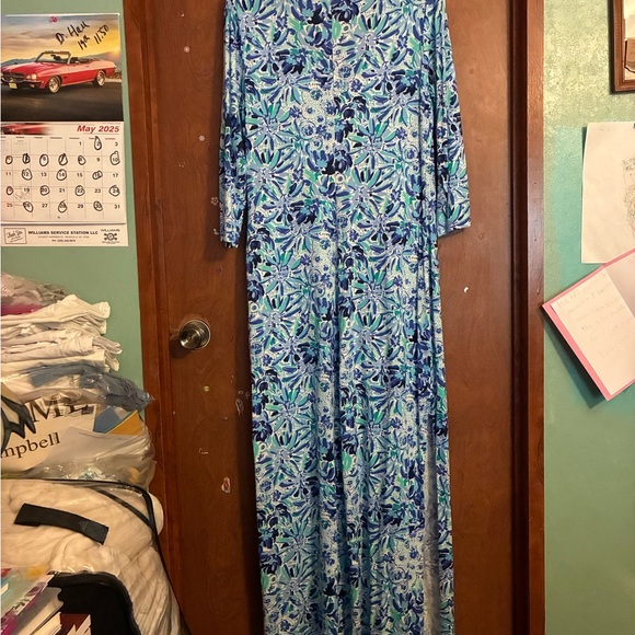Lilly Pulitzer Blue and Green Maxi Dress NWOT - Picture 14 of 16
